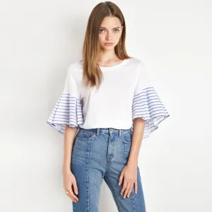 Nada White Stripe Sleeve Shirt