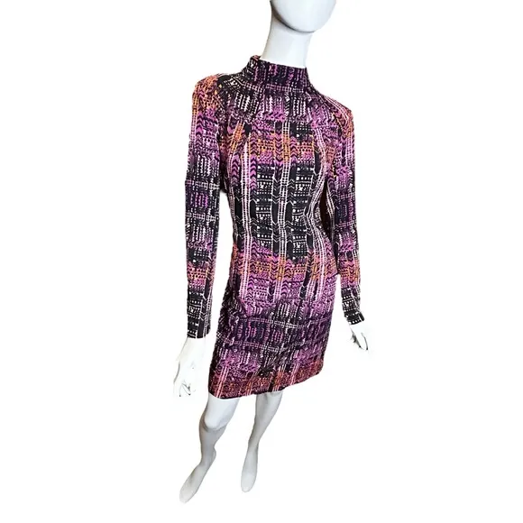 Nanette Lepore Black Purple Orange Shift Dress Size 12