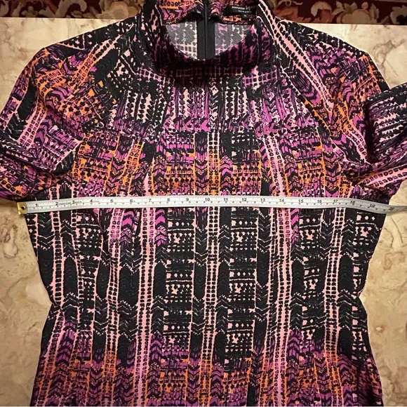 Nanette Lepore Black Purple Orange Shift Dress Size 12