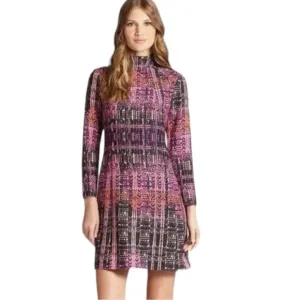 Nanette Lepore Black Purple Orange Shift Dress Size 12