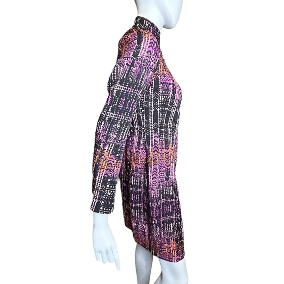 Nanette Lepore Black Purple Orange Shift Dress Size 12