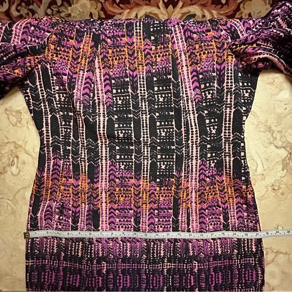 Nanette Lepore Black Purple Orange Shift Dress Size 12