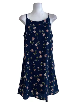 Navy Blue Floral Shift Dress