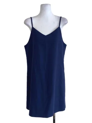 Navy Blue Plain Shift Dress