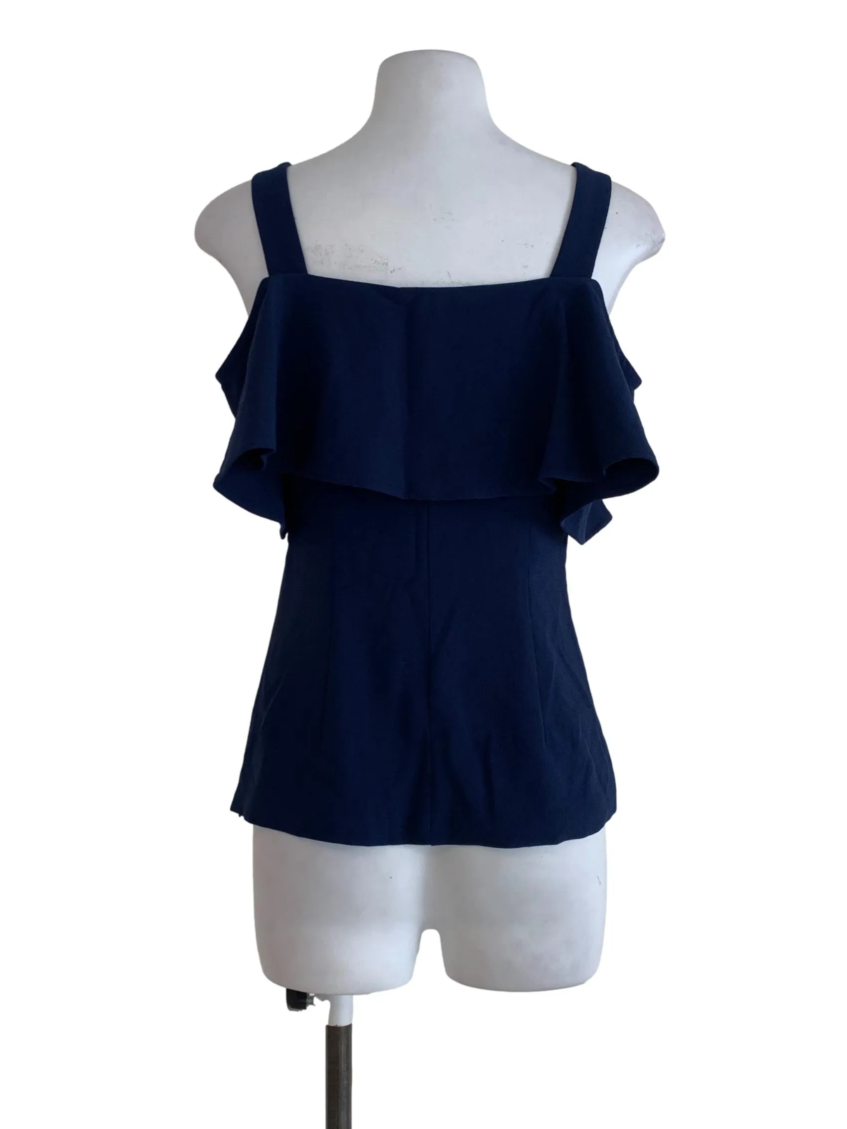 Navy Blue Plain Sleeveless Top