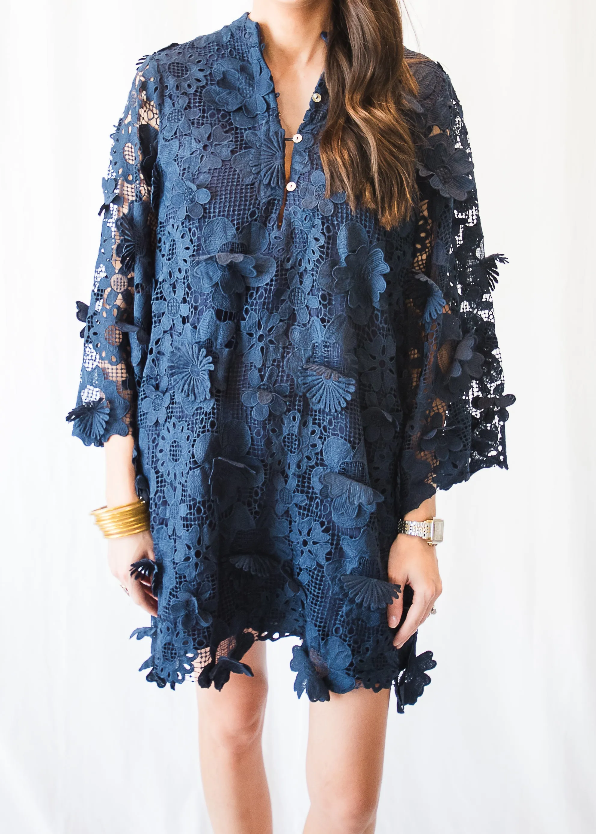 Navy Floral Kaftan
