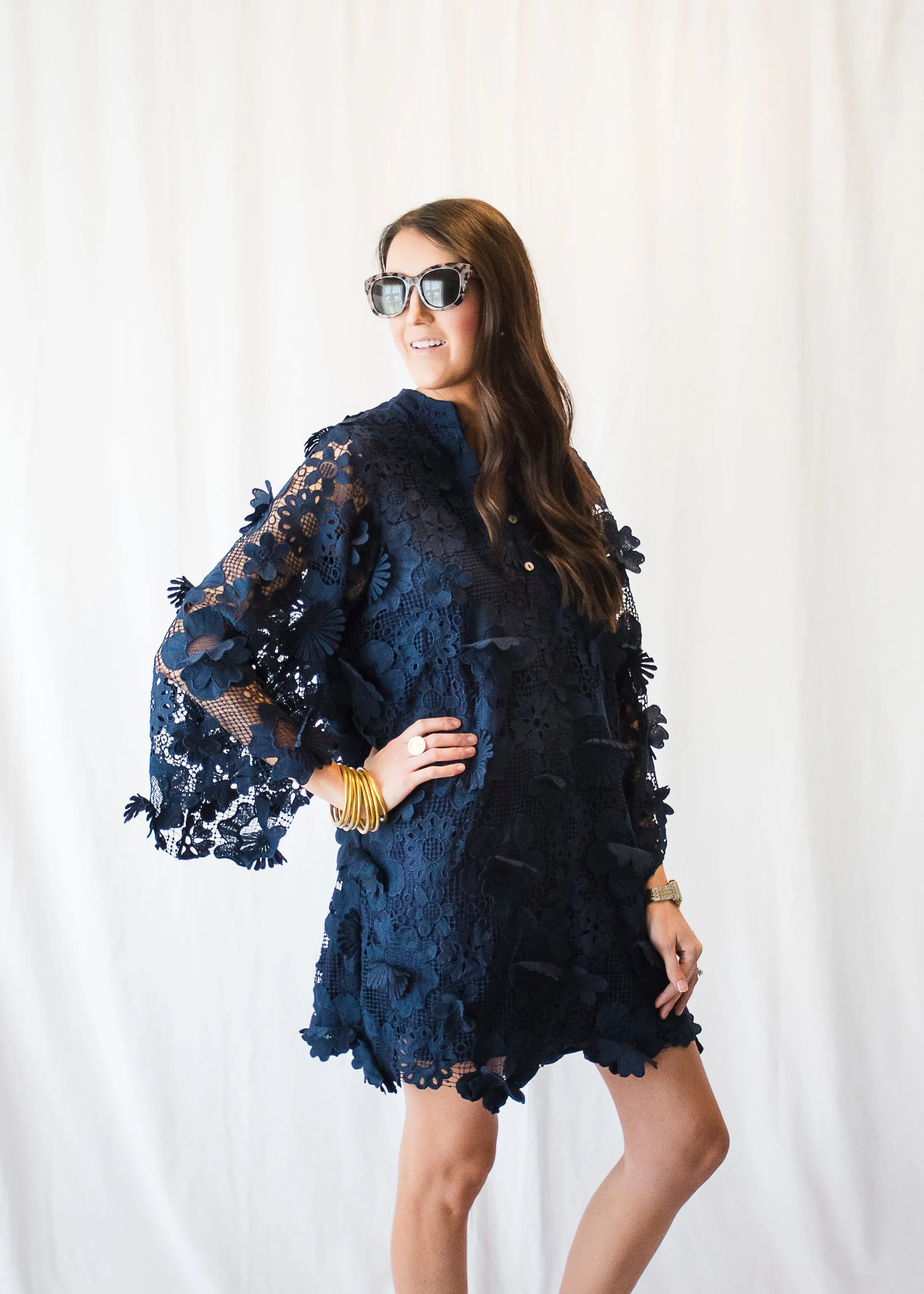 Navy Floral Kaftan