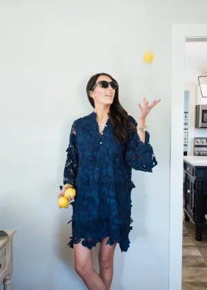Navy Floral Kaftan