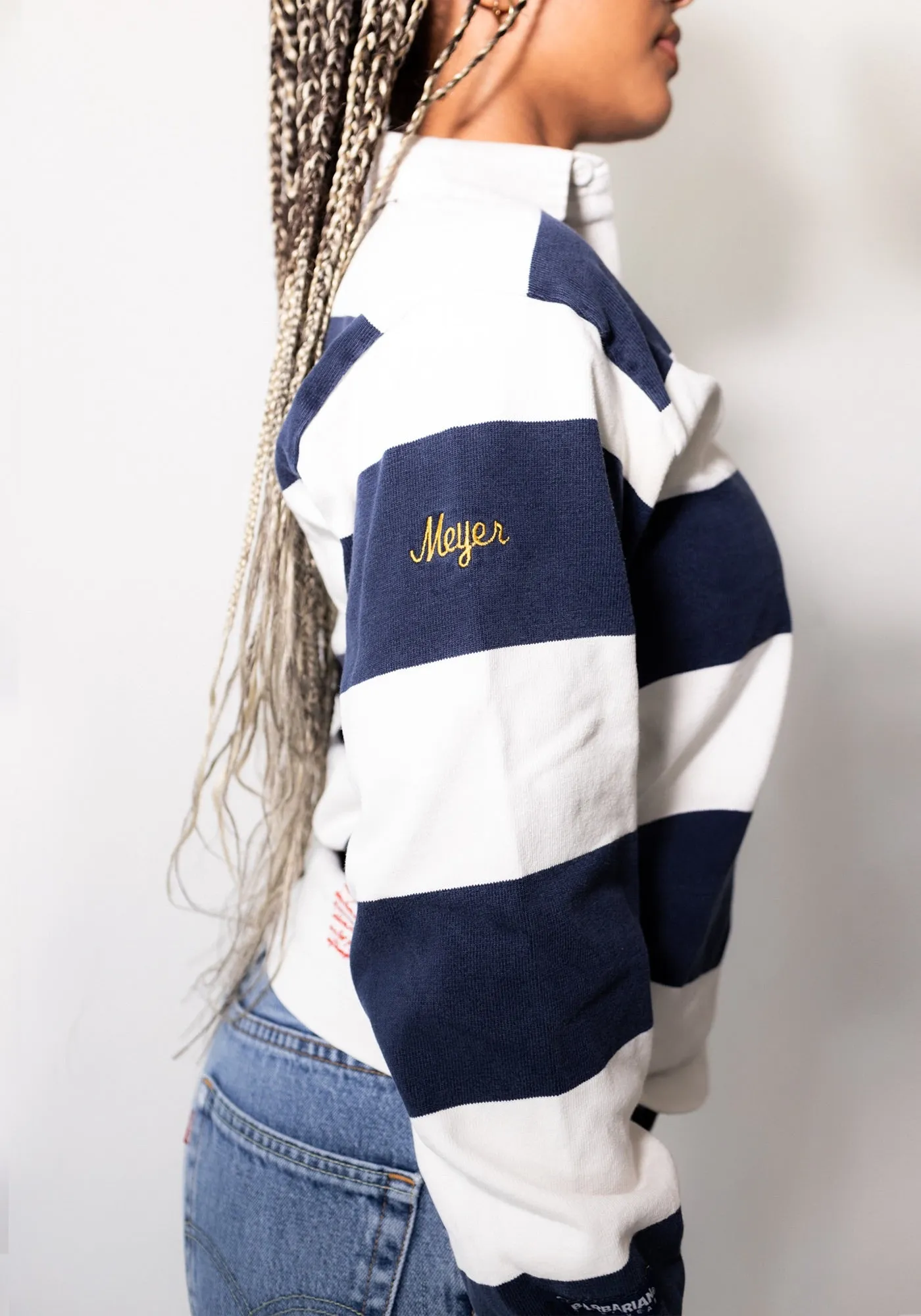 Navy Striped Meyer Rugby Shirt