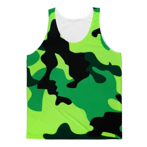Neon Green Camo Adult Tank Top