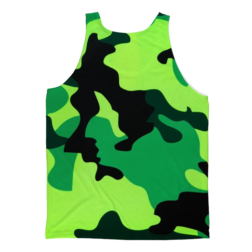 Neon Green Camo Adult Tank Top