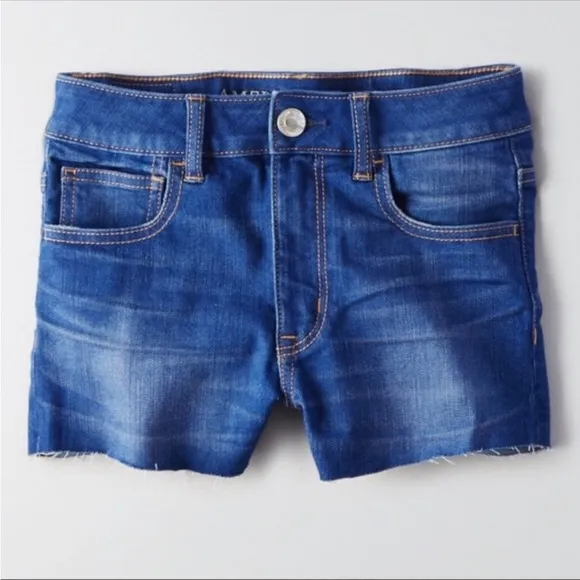 New American Eagle Women’s Denim Hi Rise Shorts  - 4