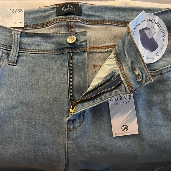 New Curve Appeal Denim Capri Shorts Women’s Size 16/33