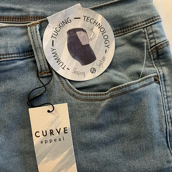 New Curve Appeal Denim Capri Shorts Women’s Size 16/33