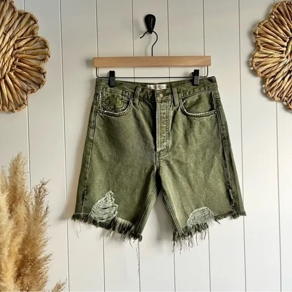NEW FREE PEOPLE shorts high rise denim