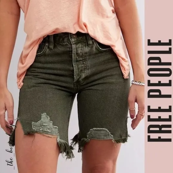 NEW FREE PEOPLE shorts high rise denim