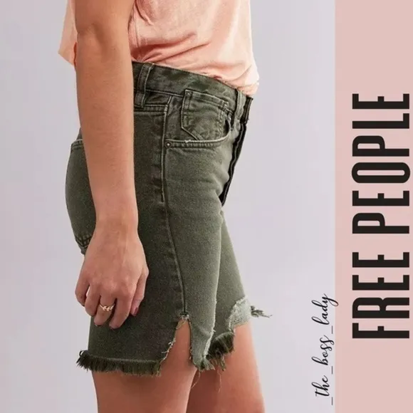 NEW FREE PEOPLE shorts high rise denim
