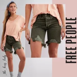 NEW FREE PEOPLE shorts high rise denim