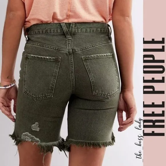 NEW FREE PEOPLE shorts high rise denim