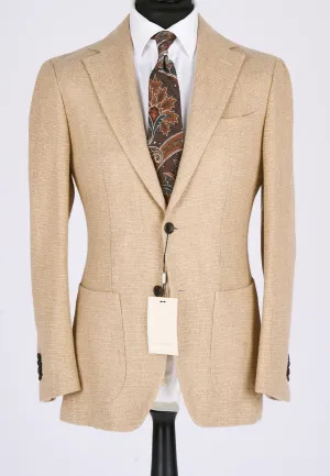 New Suitsupply Lazio Light Brown Alpaca and Wool Unconstructed Lightweight Blazer - Size 38R