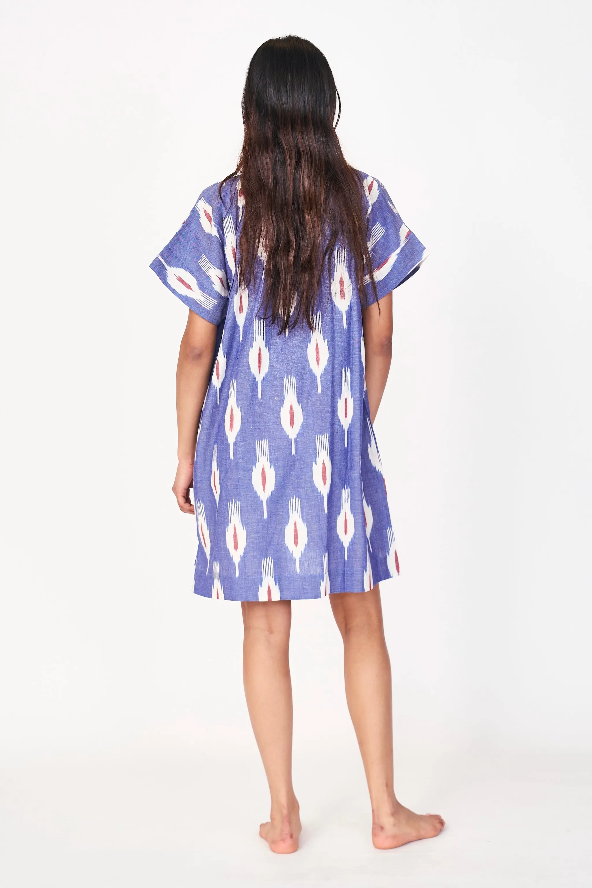 Night Dress in Nautical Ikat
