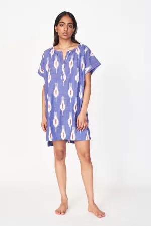Night Dress in Nautical Ikat