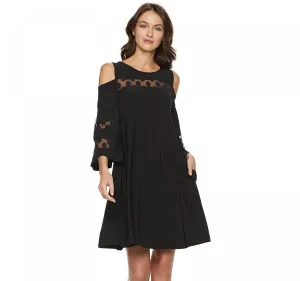 Nina Leonard Women's Lace Cold-Shoulder Shift Dress L8644A