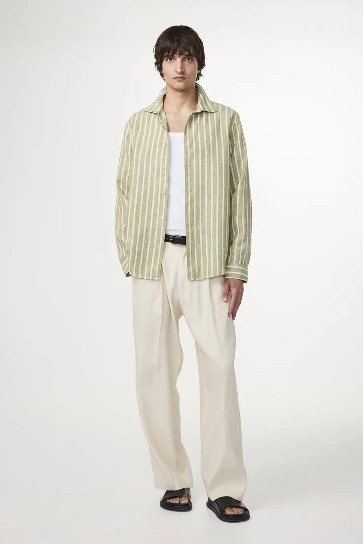 NN07 Enzo Shirt- Green Stripe