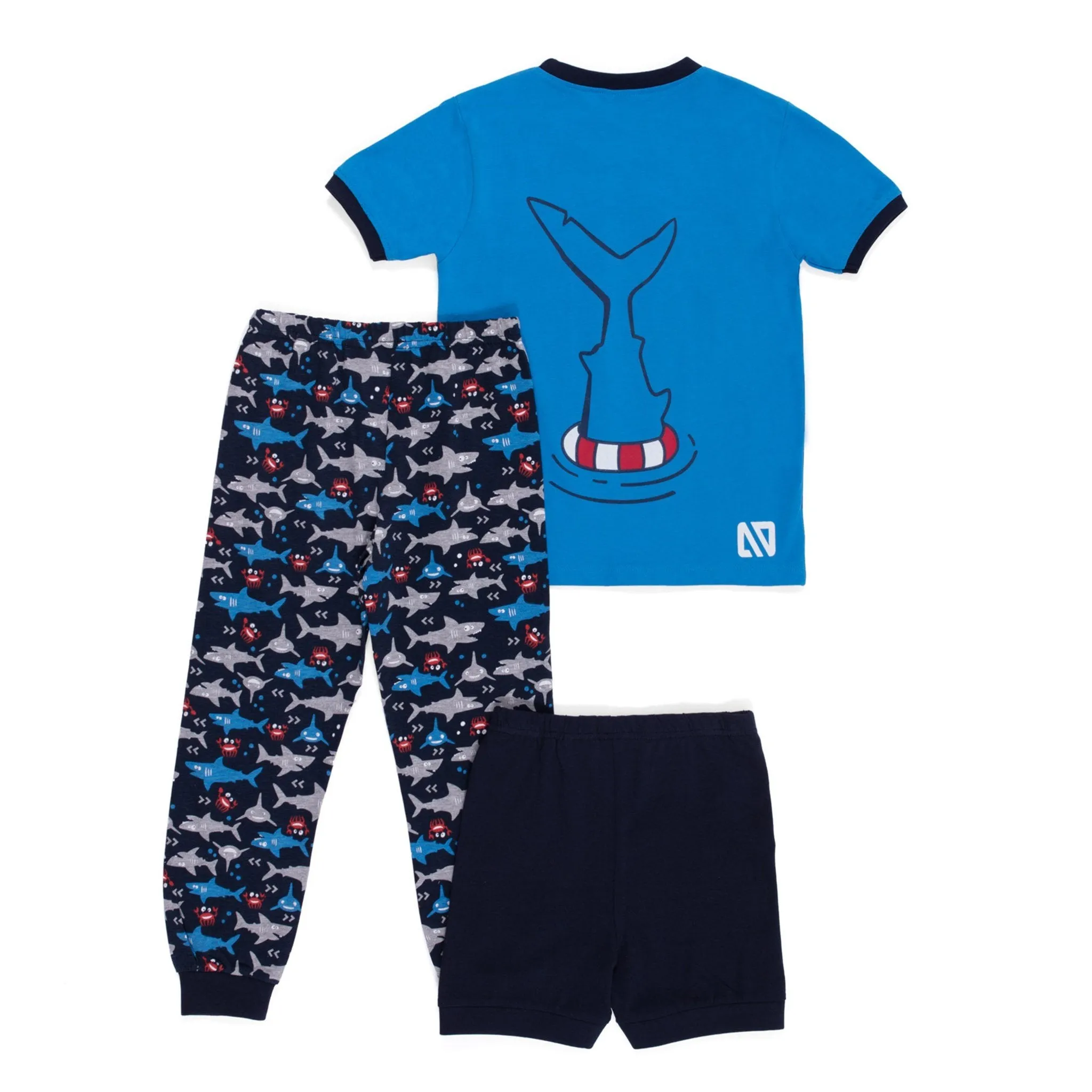 Noruk Glow in the Dark Pajama 3pc Set - Shark