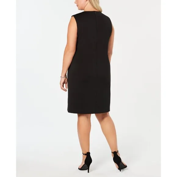 NWT Alfani Women Plus Size 18W or 20W Black Pailette Knee-Length Shift Dress NEW