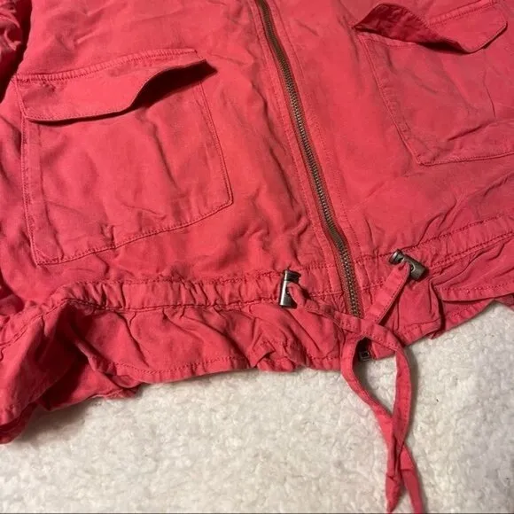 NWT Anthropologie Sanctuary Garnet Rose Drawstring Jacket