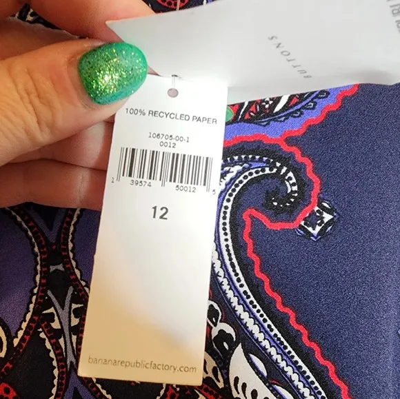 NWT Banana Republic Paisley Sleeveless shift dress. Women's size 12.