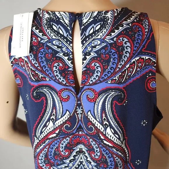 NWT Banana Republic Paisley Sleeveless shift dress. Women's size 12.