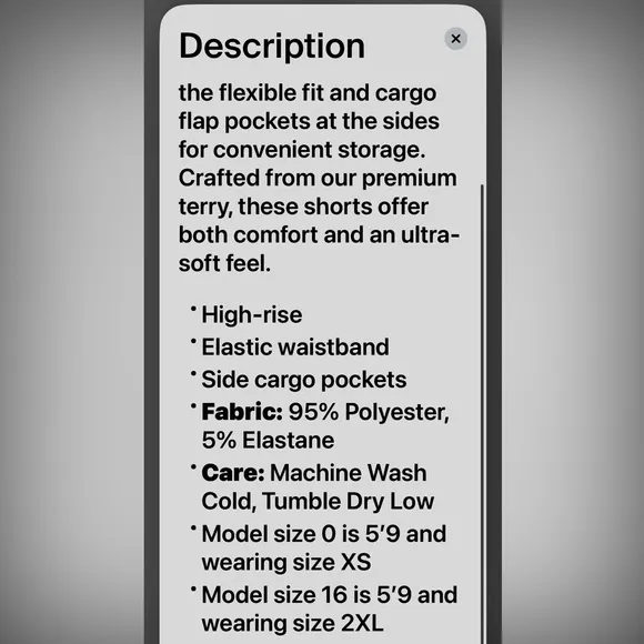 NWT! Good American Terry Cargo Shorts size xs