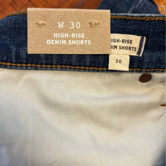 NWT Madewell High-Rise Denim Shorts in Karnes Wash Size 30
