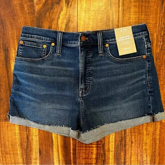 NWT Madewell High-Rise Denim Shorts in Karnes Wash Size 30