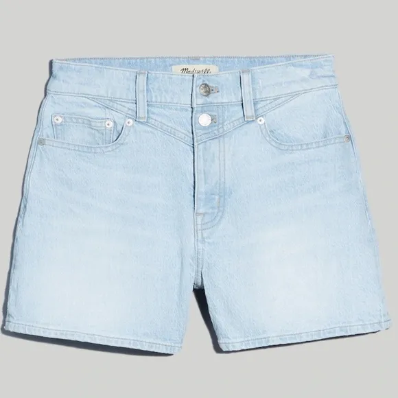 NWT Madewell The Plus Mid-Length Momjean Short in Essen Wash: Yoke Edition