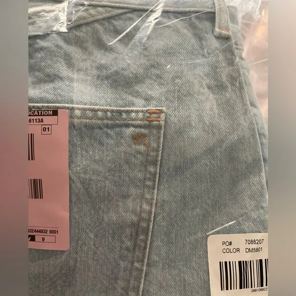 NWT Madewell The Plus Mid-Length Momjean Short in Essen Wash: Yoke Edition