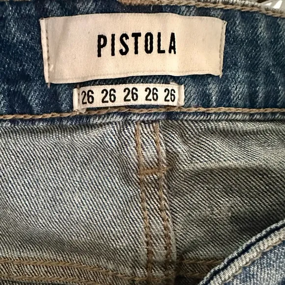 NWT Pistola Nova Distressed Denim Shorts Size 26