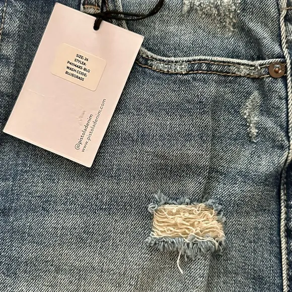 NWT Pistola Nova Distressed Denim Shorts Size 26