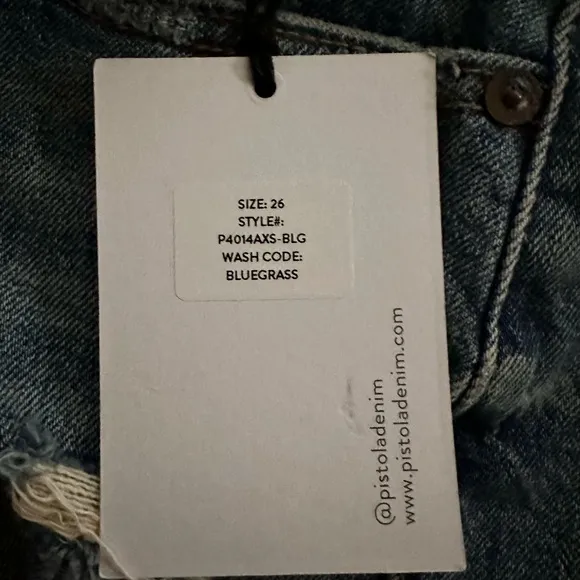 NWT Pistola Nova Distressed Denim Shorts Size 26