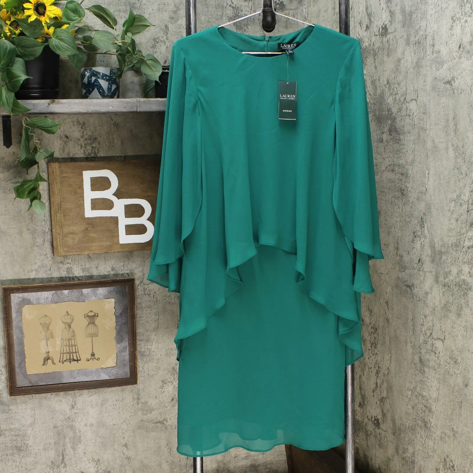 NWT Ralph Lauren Womens Layered Georgette Dress. 250771992003 10