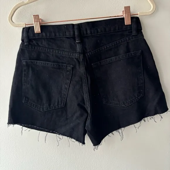 NWT Reformation Charlie High Rise Jean Short - Black Denim Cut-Off Shorts Sz 25