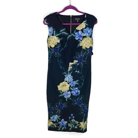 NWT Thalia Sodi Embroidered Floral Shift Dress Sm
