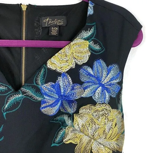 NWT Thalia Sodi Embroidered Floral Shift Dress Sm