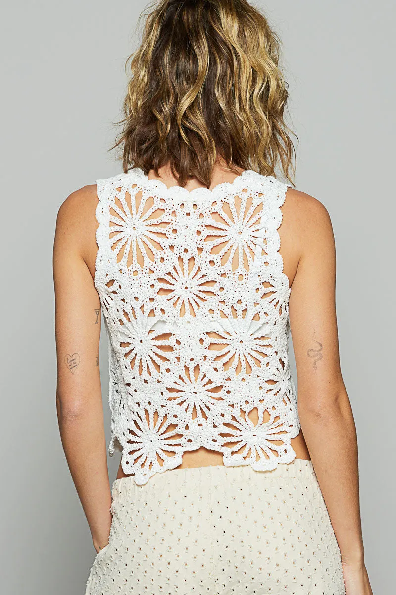 Oasis Crochet Top White