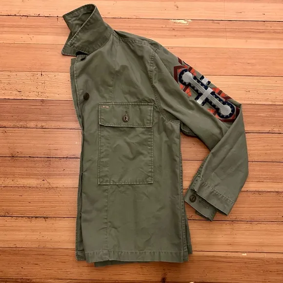 Obey No 89 lightweight Utility Jacket, shirt embroidered. Size L.