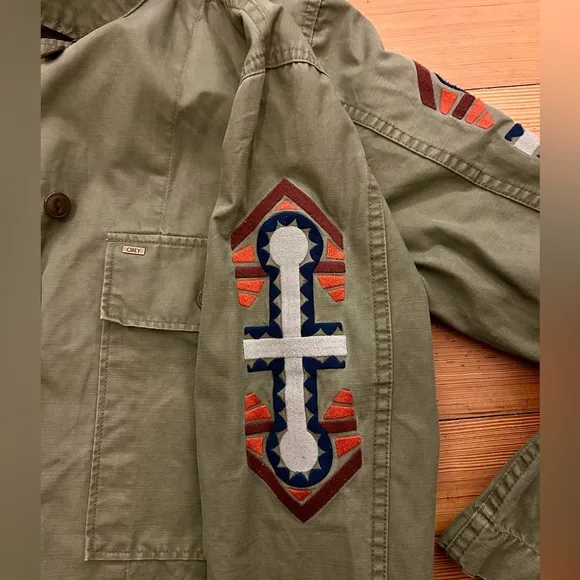 Obey No 89 lightweight Utility Jacket, shirt embroidered. Size L.