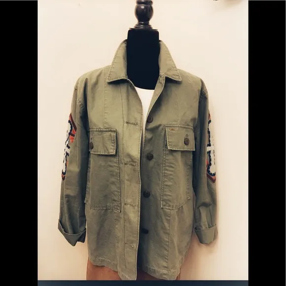 Obey No 89 lightweight Utility Jacket, shirt embroidered. Size L.