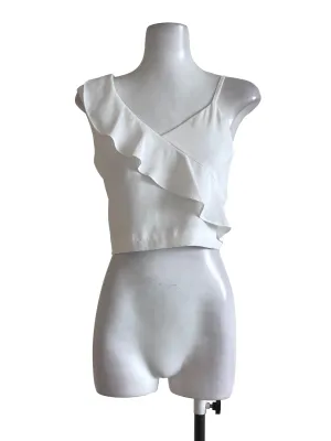 Off White Ruffles Belly Top